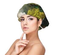 Kuilepa Silk Bonnet Satin Bonnet For Sleeping Women And Men,Double Layer Hair Bonnet For Curly Braids Hair(Deep Forest Stone Green Dragon)