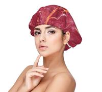 Kuilepa Silk Bonnet Satin Bonnet For Sleeping Women And Men,Double Layer Hair Bonnet For Curly Braids Hair(Abstract Red Marble)