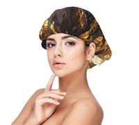 Kuilepa Silk Bonnet Satin Bonnet For Sleeping Women And Men,Double Layer Hair Bonnet For Curly Braids Hair(Cool Black Gold Dragon)