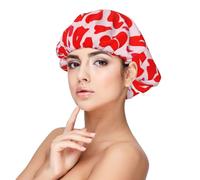 Kuilepa Silk Bonnet Satin Bonnet For Sleeping Women And Men,Double Layer Hair Bonnet For Curly Braids Hair(Lips Kiss)