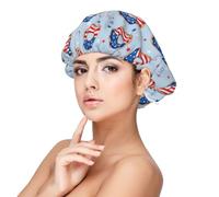 Kuilepa Silk Bonnet Satin Bonnet For Sleeping Women And Men,Double Layer Hair Bonnet For Curly Braids Hair(Donut With The Usa )