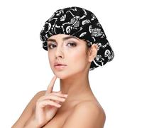 Kuilepa Silk Bonnet Satin Bonnet For Sleeping Women And Men,Double Layer Hair Bonnet For Curly Braids Hair(Skeletons Dancing)