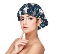 Kuilepa Silk Bonnet Satin Bonnet For Sleeping Women And Men,Double Layer Hair Bonnet For Curly Braids Hair(Friendly Sharks)