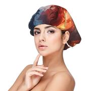 Kuilepa Silk Bonnet Satin Bonnet For Sleeping Women And Men,Double Layer Hair Bonnet For Curly Braids Hair(Fire Sky Dragon)