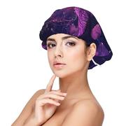 Kuilepa Silk Bonnet Satin Bonnet For Sleeping Women And Men,Double Layer Hair Bonnet For Curly Braids Hair(Purple Starry Sky Antelope)