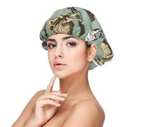 Kuilepa Silk Bonnet Satin Bonnet For Sleeping Women And Men,Double Layer Hair Bonnet For Curly Braids Hair(Vintage Farm Animals)
