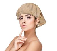 Kuilepa Silk Bonnet Satin Bonnet For Sleeping Women And Men,Double Layer Hair Bonnet For Curly Braids Hair(Engraved Coffee On Kraft Paper)
