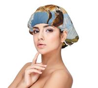 Kuilepa Silk Bonnet Satin Bonnet For Sleeping Women And Men,Double Layer Hair Bonnet For Curly Braids Hair(Daisy Flower Field Cow)