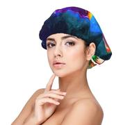 Kuilepa Silk Bonnet Satin Bonnet For Sleeping Women And Men,Double Layer Hair Bonnet For Curly Braids Hair(Magic Mushrooms,Fireflies)