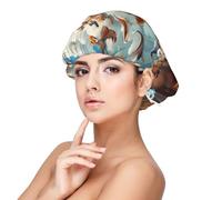 Kuilepa Silk Bonnet Satin Bonnet For Sleeping Women And Men,Double Layer Hair Bonnet For Curly Braids Hair(Animal Filled Noahs Ark)
