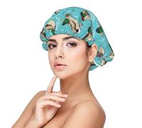 Kuilepa Silk Bonnet Satin Bonnet For Sleeping Women And Men,Double Layer Hair Bonnet For Curly Braids Hair(Mallard Ducks Swimming In The Lake)