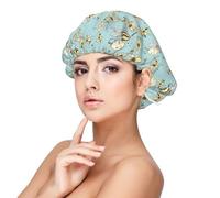 Kuilepa Silk Bonnet Satin Bonnet For Sleeping Women And Men,Double Layer Hair Bonnet For Curly Braids Hair(Cute Honeybees)
