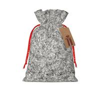 Kuilepa Silver Glitter Print Linen Burlap Bags With Gift Tags,Gift Bags Wedding Party,Christmas Birthday Presents For Party Home Supplies
