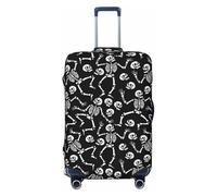 Kuilepa Skeletons Dancing Print Luggage Covers For Suitcase,Elastic Washable & Stretchable Suitcase Covers For Luggage, Anti-Scratch - Fits 18-32 Inch Luggage-No Luggage Included, Black, XL