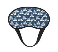 Kuilepa Snow Penguin Print Sleep Eye Mask for Men Women,Light Blocking Night Blindfold,Soft Eye Shade Cover for Travel