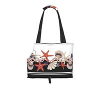 Kuilepa Starfishes Shells Print Dog Carrier for Small Dogs,Soft Sided Pet Carrier Bag with Pockets,Portable Medium Dog Puppy Large Cat Travel Handbag Tote for Hiking Traveling Outdoor
