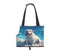 Kuilepa Starry Sky Cloud Bulldog Print Dog Carrier for Small Dogs,Soft Sided Pet Carrier Bag with Pockets,Portable Medium Dog Puppy Large Cat Travel Handbag Tote for Hiking Traveling Outdoor