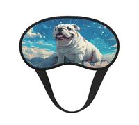 Kuilepa Starry Sky Cloud Bulldog Print Sleep Eye Mask for Men Women,Light Blocking Night Blindfold,Soft Eye Shade Cover for Travel