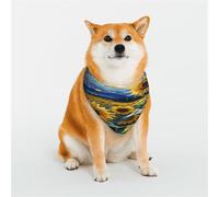 Kuilepa Starry Sky Sunflower Print Dog Bandana Birthday Gift Washable Bandana Scarf for Small to Large Dog Puppy Cat-Large