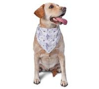 Kuilepa Stripes and Sprigs of Lavender Print Dog Bandana Birthday Gift Washable Christmas Bandana Scarf for Small to Large Dog Puppy Cat