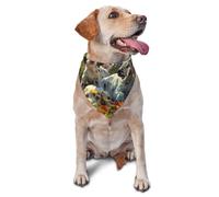 Kuilepa Sunflower Field Spotted Dog Print Dog Bandana Birthday Gift Washable Christmas Bandana Scarf for Small to Large Dog Puppy Cat