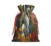 Kuilepa Sunflower Field Spotted Dog Print Linen Burlap Bags With Gift Tags,Gift Bags Wedding Party,Christmas Birthday Presents For Party Home Supplies