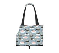 Kuilepa Swan Princess On Lake Print Dog Carrier for Small Dogs,Soft Sided Pet Carrier Bag with Pockets,Portable Medium Dog Puppy Large Cat Travel Handbag Tote for Hiking Traveling Outdoor