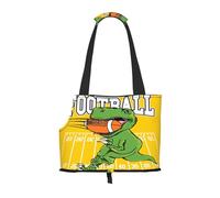 Kuilepa T-Rex Playing Football Print Dog Carrier for Small Dogs,Soft Sided Pet Carrier Bag with Pockets,Portable Medium Dog Puppy Large Cat Travel Handbag Tote for Hiking Traveling Outdoor