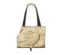 Kuilepa Taco Tortillas Print Dog Carrier for Small Dogs,Soft Sided Pet Carrier Bag with Pockets,Portable Medium Dog Puppy Large Cat Travel Handbag Tote for Hiking Traveling Outdoor