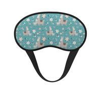Kuilepa Teal Mama Llama Print Sleep Eye Mask for Men Women,Light Blocking Night Blindfold,Soft Eye Shade Cover for Travel