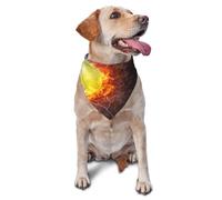 Kuilepa Tennis Ball On Fire and Water Print Dog Bandana Birthday Gift Washable Christmas Bandana Scarf for Small to Large Dog Puppy Cat