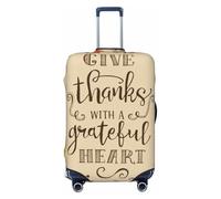 Kuilepa Thanksgiving With A Grateful Heart Print Luggage Covers For Suitcase,Elastic Washable & Stretchable Suitcase Covers For Luggage, Anti-Scratch - Fits 18-32 Inch Luggage-No Luggage Included