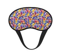 Kuilepa The Garden Tricolor Pansy Flower Print Sleep Eye Mask for Men Women,Light Blocking Night Blindfold,Soft Eye Shade Cover for Travel
