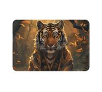 Kuilepa Tiger in The Fallen Leaf Forest Print Doormat Indoor Outdoor Patio Door Mats Non-Slip Entrance Mat for Home,Outside Entry,Yard,Floor,Patio 23.6" X 15.7"