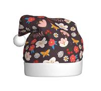 Kuilepa To The Best Mom Print Christmas Hat,Santa Hat,Xmas Holiday Hat For Adults,Thickened Santa Hats For Christmas New Year Holiday Party Supplies