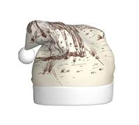 Kuilepa Two Cowboys Riding Horses In The Desert Print Christmas Hat,Santa Hat,Xmas Holiday Hat For Adults,Thickened Santa Hats For Christmas New Year Holiday Party Supplies