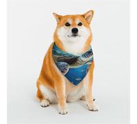 Kuilepa Watercolor Turtle Print Dog Bandana Birthday Gift Washable Bandana Scarf for Small to Large Dog Puppy Cat-Large
