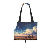 Kuilepa Western Desert Cloud Cowboy Print Dog Carrier for Small Dogs,Soft Sided Pet Carrier Bag with Pockets,Portable Medium Dog Puppy Large Cat Travel Handbag Tote for Hiking Traveling Outdoor