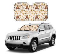 Kuilepa Windshield Sun Shade,Car Front Window Shades Sunshade Cover Sun Visor Shield Block Foldable Sun Shield for Car Pickup Truck SUV (Cute Bee Honey Jar Hive Bear,Medium)