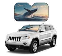 Kuilepa Windshield Sun Shade,Car Front Window Shades Sunshade Cover Sun Visor Shield Block Foldable Sun Shield for Car Pickup Truck SUV (Dancing Whale,Medium)