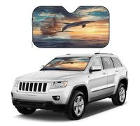 Kuilepa Windshield Sun Shade,Car Front Window Shades Sunshade Cover Sun Visor Shield Block Foldable Sun Shield for Car Pickup Truck SUV (Sailing Dancing Dolphin,Medium)
