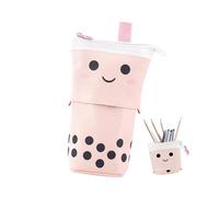 KUILOESS 2 in 1 Pencil Case Zipper Stand Pencil Holder Telescopic Pencil Case for Student Teen Girls Boys, Pink, Unisex