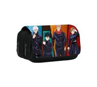 KUILOESS Anime Jujutsu Kaise Figure Sukuna Pencil Case for Teens Student Anime Figure Satoru Go Jo Penbox Double Layer Printed Pen Bag Large Capacity for School