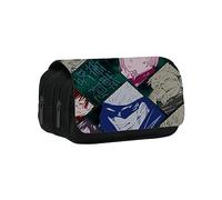 KUILOESS Anime Jujutsu Kaise Figure Sukuna Pencil Case for Teens Student Anime Figure Satoru Go Jo Penbox Double Layer Printed Pen Bag Large Capacity for School