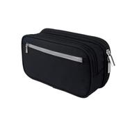 KUILOESS Black Multilayer Long Pencil Case Large Capacity Pencil Case Student Adult/Black/One Size