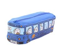KUILOESS Bus Cute Pencil case Canvas Stationery Box Large Capacity Pen Bag School Pencil Cases for Children Pen case Kawaii Student Gifts