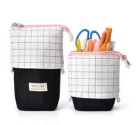 KUILOESS Cute Cartoon Cat Stand up Pencil, Cat Pencil Case for Girls, Large Lightweight Canvas Holder for Kids Students Adults Girls Boys Presents