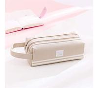 KUILOESS Double Zipper Pencil Case, Simple Portable Pencil Bag Hand Strap Candy Color Pencil Case Cosmetic Bag Stationery for School, Outgoing