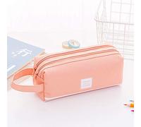 KUILOESS Double Zipper Pencil Case, Simple Portable Pencil Bag Hand Strap Candy Color Pencil Case Cosmetic Bag Stationery for School, Outgoing