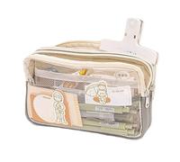 KUILOESS Large-Capacity Transparent Pencil Case Cute Multi-Layer Stationery Box Cottagecore School Supplies for Back to School